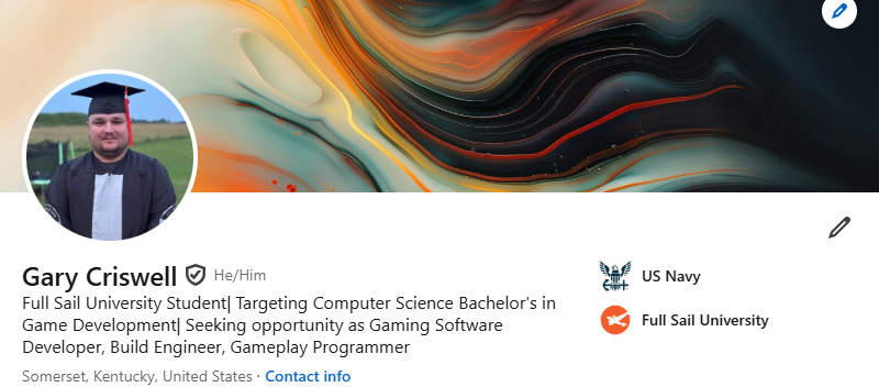 Header of LinkedIn Profile