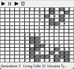 Animated capture of the Game of Life simulation running